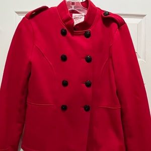 Mossimo double breasted utility jacket, large, red